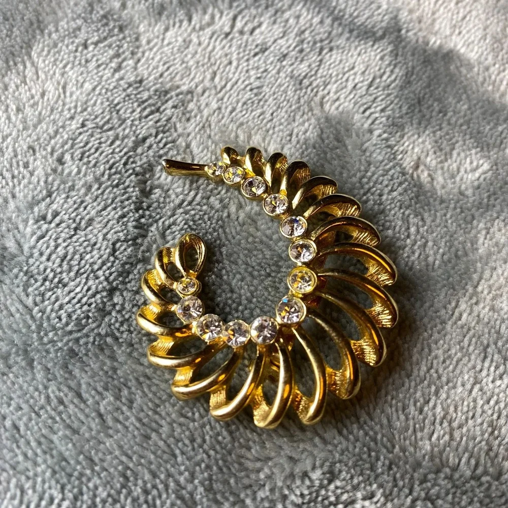 Lot Of 3 Avon Brooches Mid-century Modern Vintage Estate Gold Tone